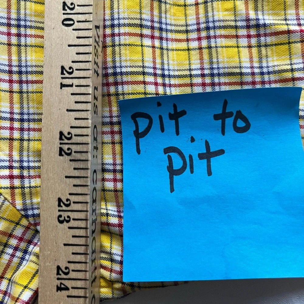 Ralph Lauren Yellow and Blue Casual Button Down Shirt long sleeve size Med